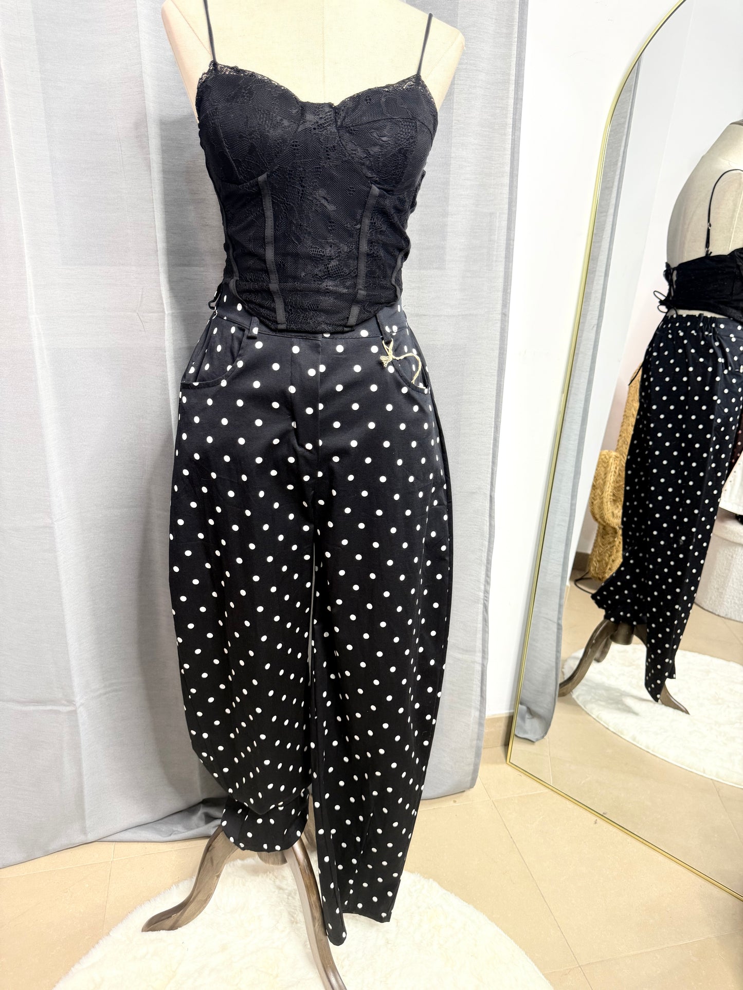 Pantalón lunares negro baloon