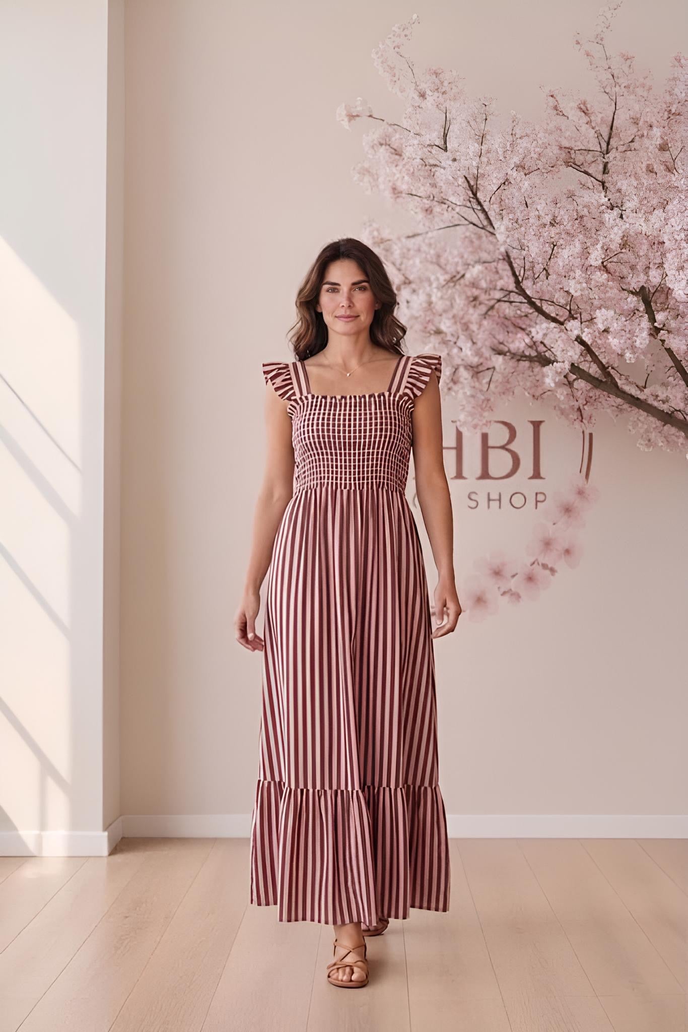 Vestido Carolina choco/rosa