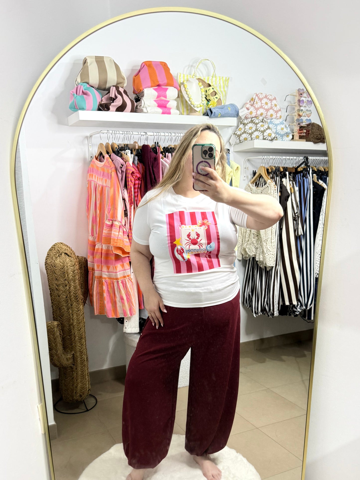 Camiseta cangrejo fucsia