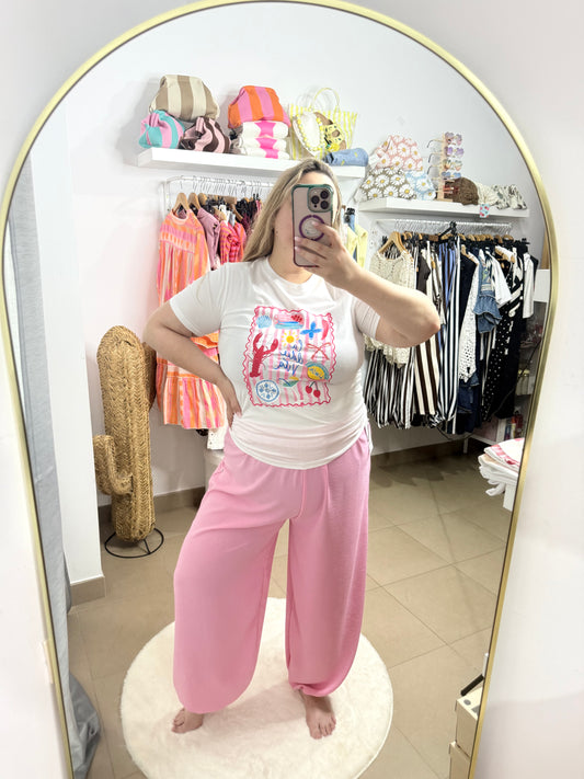 Camiseta océano fucsia