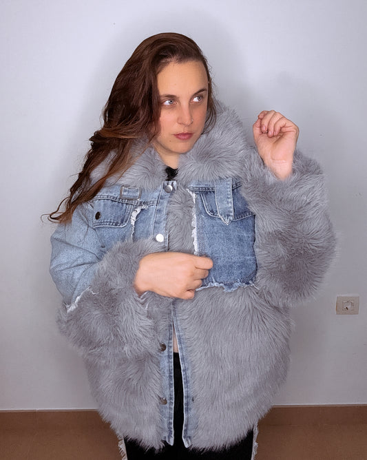 Chaquetón gris pelo