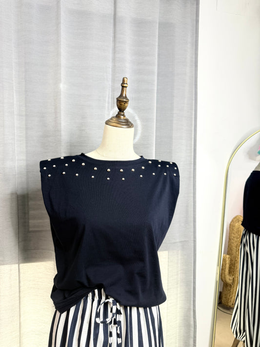 Camiseta tachuelas marino