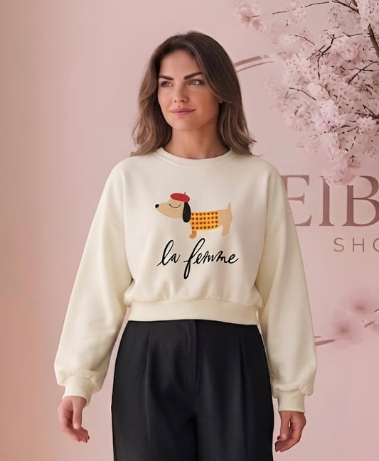 Sudadera perrito paris amarillo