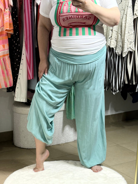 Pantalón bombacho menta