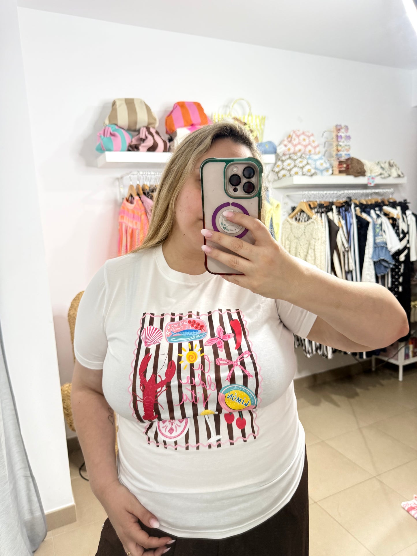 Camiseta océano marrón