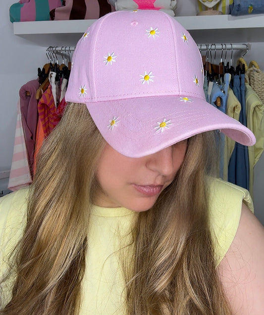 Gorra margaritas rosa