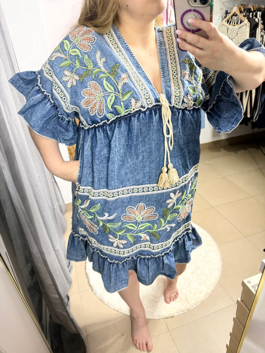 Vestido vaquero flor