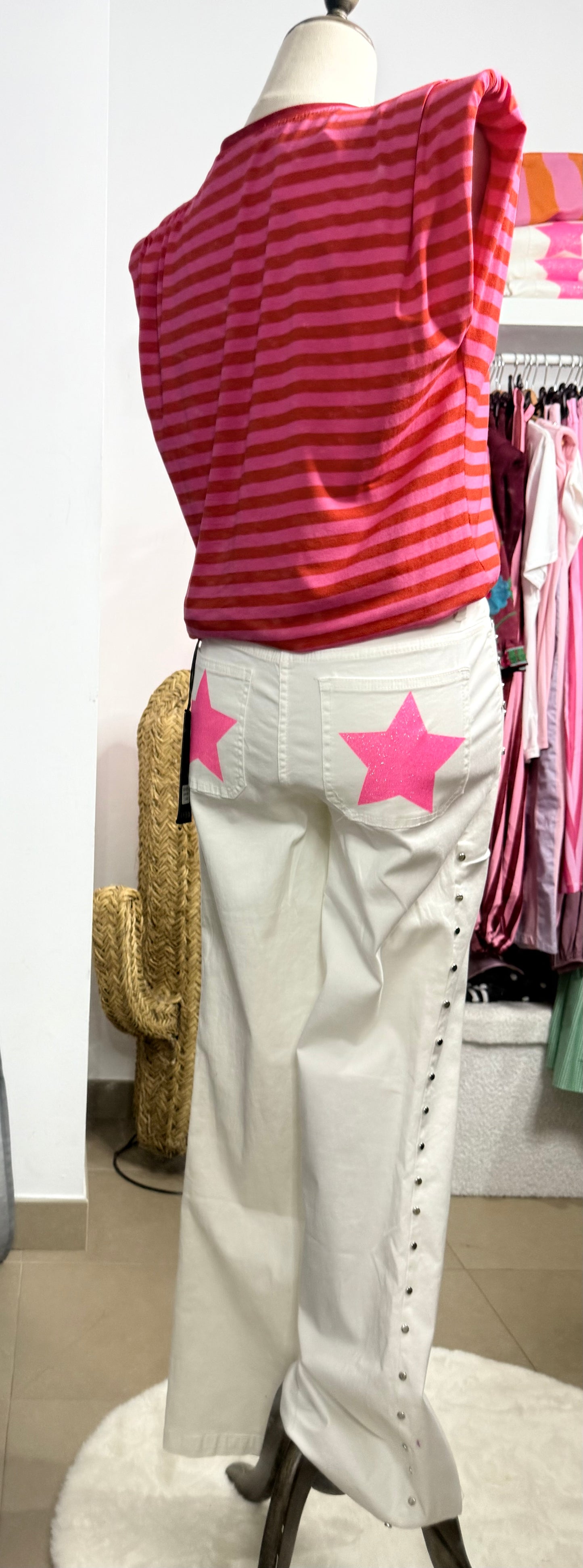 Pantalón estrella rosa