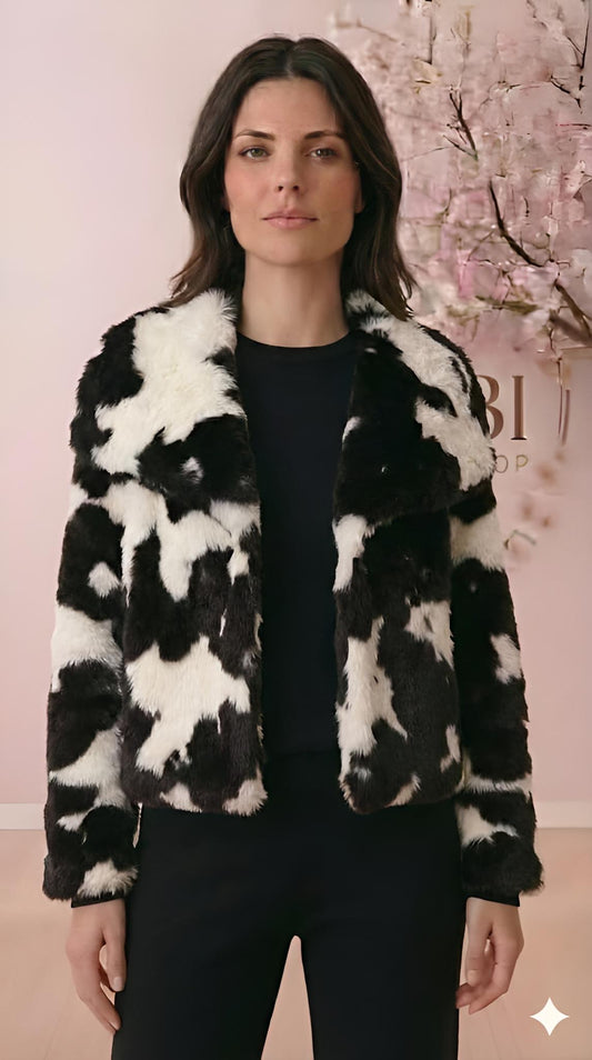 Chaqueta de pelo vaca en marrón chocolate