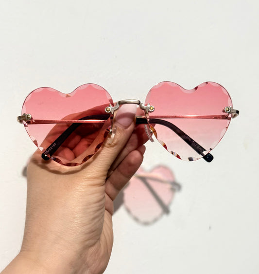Gafa corazón rosa