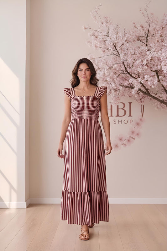 Vestido Carolina choco/rosa