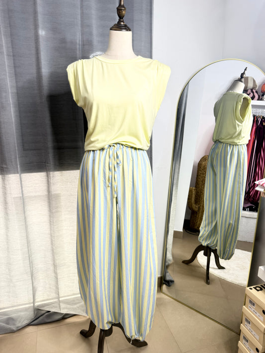 Pantalón safari goma amarillo