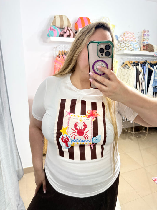 Camiseta cangrejo marrón