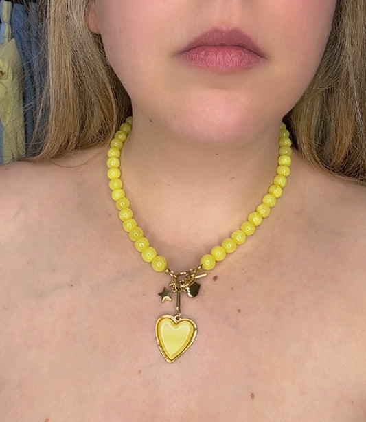 Colgante cuore amarillo