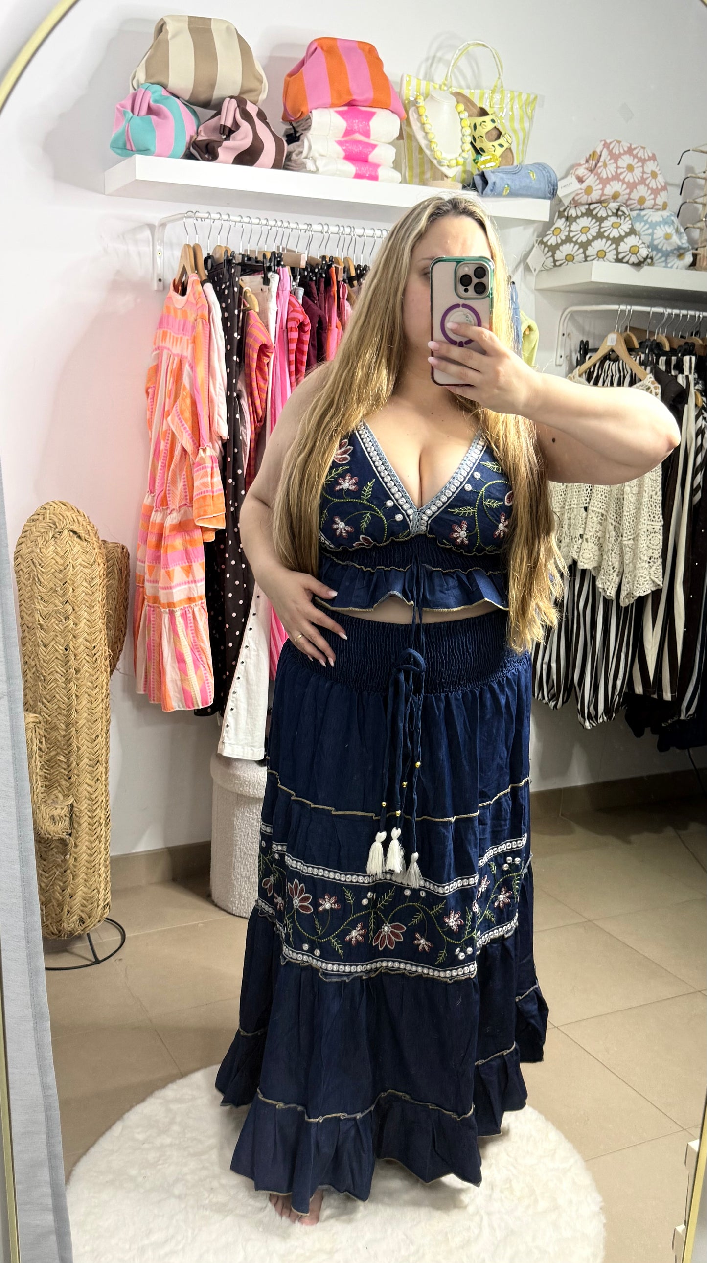 Conjunto vaquero flor