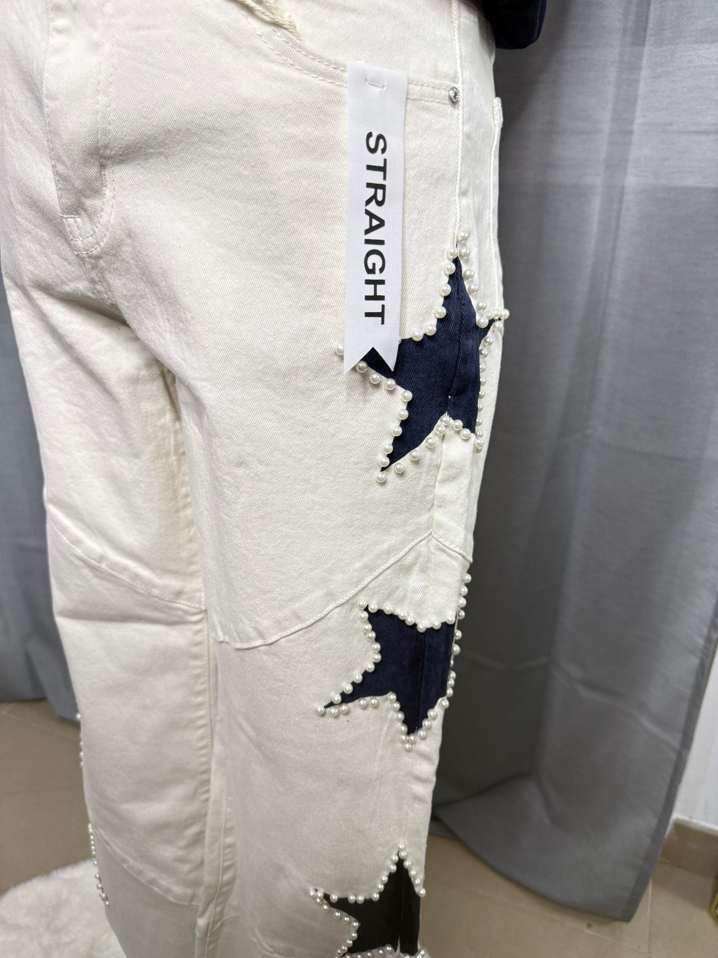 Pantalón vaquero globo estrellas