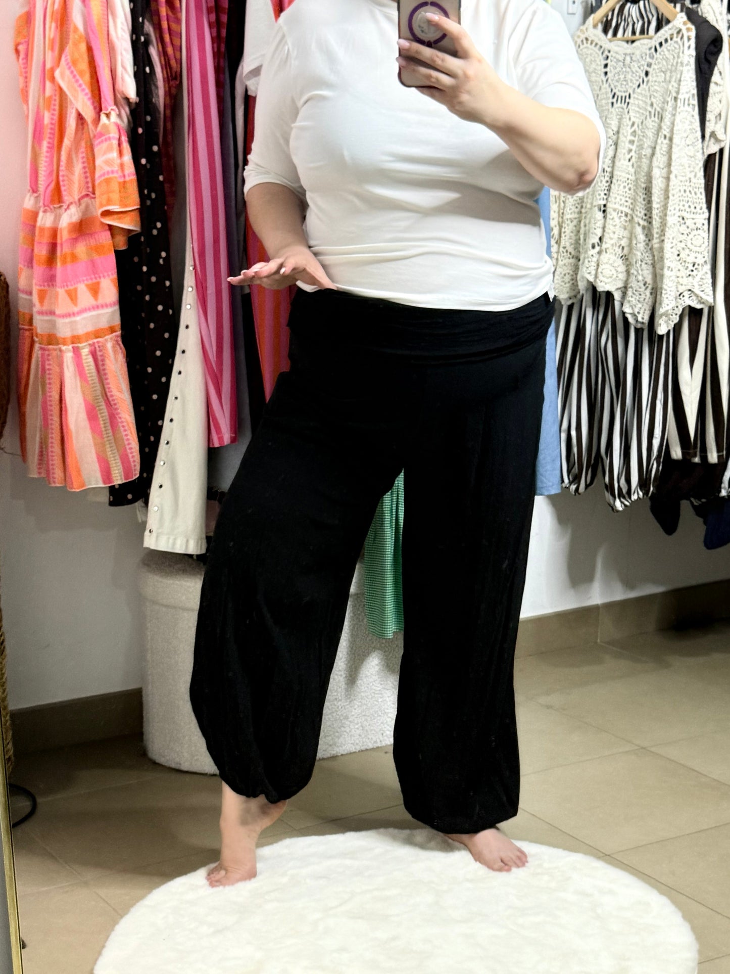 Pantalón bombacho negro